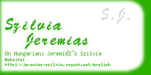 szilvia jeremias business card